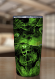 Burning Green Skull Stainless Tumbler