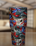 Rebel Cowboy Skull Stainless Tumbler